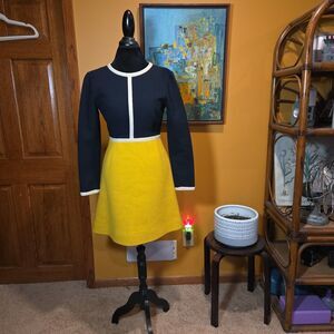 Orla Kiely Women's Sz 4 Retro Mod Wool Dress Twee Designer MCM